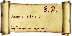 Buzgán Pál névjegykártya